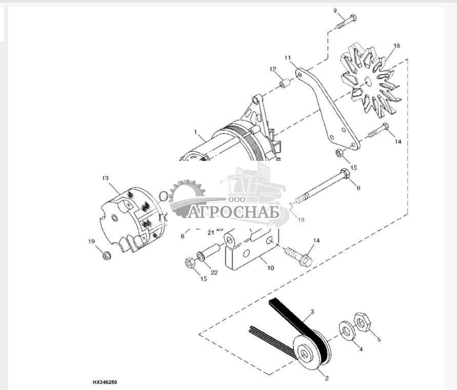 Alternator, Sheave And Belt 